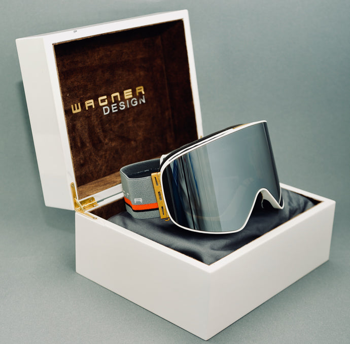 Limited Edition SKIBRILLE WD1811 WHITE & GOLD Luxus Geschenkset - WAGNER DESIGN